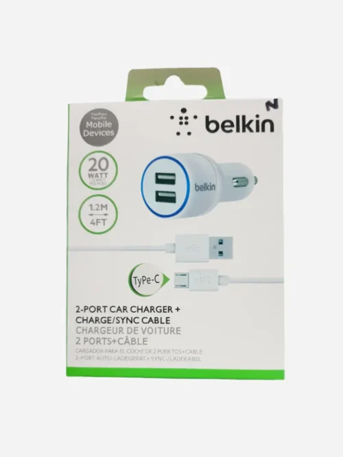 Belkin – Cargador USB-Dual + Cable USB-C (CARGA RÁPIDA) Belkin – Cargador USB-Dual + Cable USB-C (CARGA RÁPIDA)
